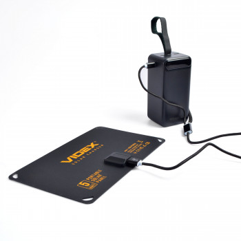 Portable solar charger VIDEX VSO-F505U 5W, panel Mono+ETFE (1 USB port), size 252x155x14mm, IP68, weight 150g