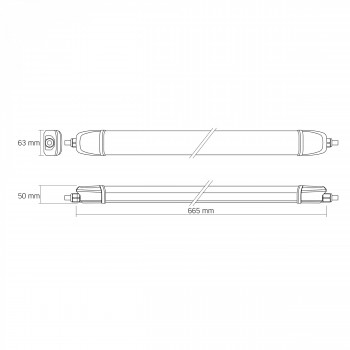 LED Linkable Linear Light (-40°C~+ 50°С) VIDEX BNWL04 20W IP65 0.6М 5000K 220V