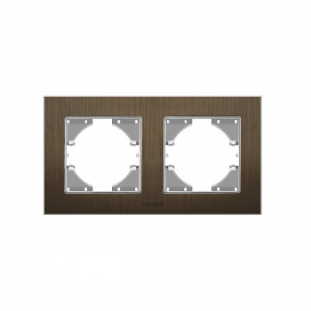 Frame chocolate aluminum 2 gang horizontal VIDEX BINERA VF-BNFRA2H-CH