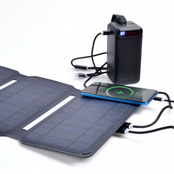 Portable solar charger VIDEX VSO-F515UU 15W, panel Mono+ETFE (2 USB ports), size 252x165x28mm (opened size 252x495x19mm), IP68, weight 450g