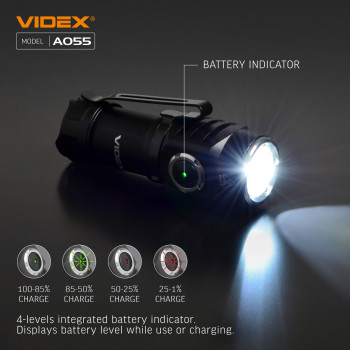 LED Portable Flashlight VIDEX VLF-A055 600Lm 5700K