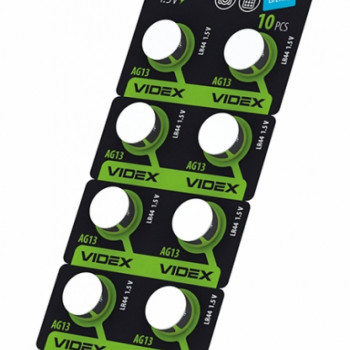 Button cell batteries Videx AG13/LR44 BLISTER CARD 10 pcs