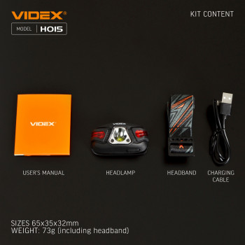 LED Headlamp VIDEX VLF-H015 330Lm 5000K