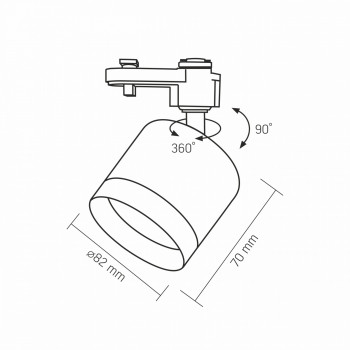 Spot track luminaire VIDEX for GX53 lamp VL-SPF17C-BP