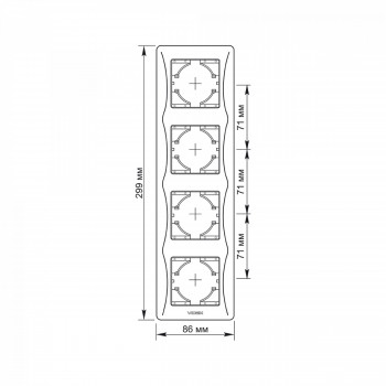 Frame white 4 gang vertical VIDEX BINERA VF-BNFR4V-W