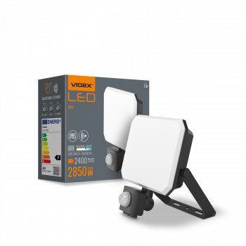 LED Floodlight with motion sensor VIDEX FLOOD-LED-F3-PIR-30W-5K VLE-F3-0305B-S