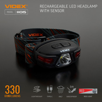 LED Headlamp VIDEX VLF-H015 330Lm 5000K
