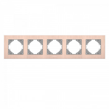 Frame copper aluminum 5 gang horizontal VIDEX BINERA VF-BNFRA5H-CP