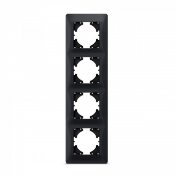 Frame black graphite 4 gang vertical VIDEX BINERA VF-BNFR4V-BG