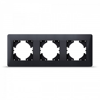 Frame black graphite 3 gang horizontal VIDEX BINERA VF-BNFR3H-BG