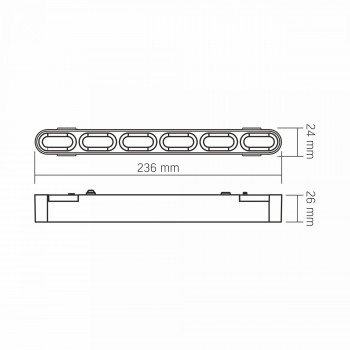 LED Light for Magnetic slim track light system VIDEX VL-TRMS-LD16B Black