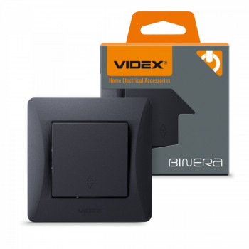 Switch 1 gang 2 way black graphite VIDEX BINERA VF-BNSW1P-BG