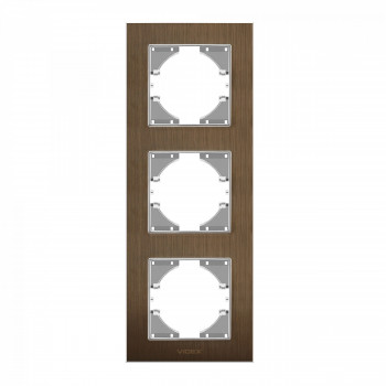 Frame chocolate aluminum 3 gang vertical VIDEX BINERA VF-BNFRA3V-CH