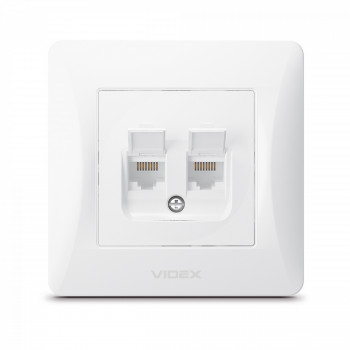 Socket CAT6+CAT6 double int. white VIDEX BINERA VF-BNSK2PC6-W