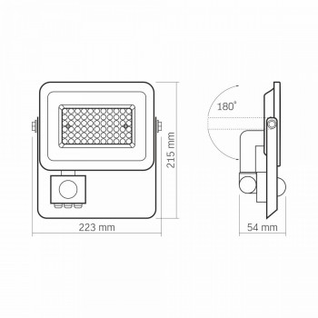 LED Floodlight VIDEX FLOOD-LED-PIR-LUCA-50W-NW VLE-F2e-505W-S