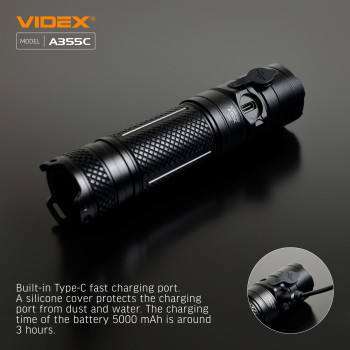 LED Portable Flashlight VIDEX VLF-A355C 4000Lm 5000K