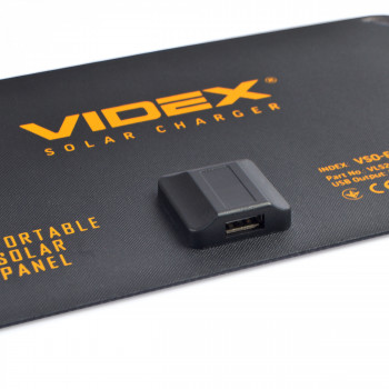 Portable solar charger VIDEX VSO-F505U 5W, panel Mono+ETFE (1 USB port), size 252x155x14mm, IP68, weight 150g