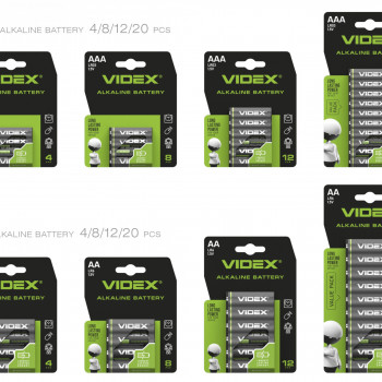 Alkaline battery VIDEX LR6/AA 20pcs Blister Card 1,5V, 2600mAh