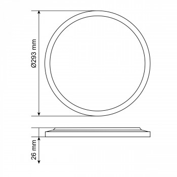 LED Ceiling Light with decorative backlight VIDEX DL5R 22W 3000K-4000K-5000K 220V White