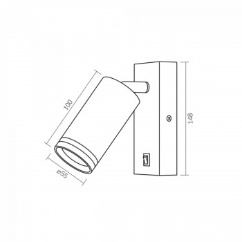 Wall-mounted spot luminaire VIDEX-GU10-KENT-BLACK VL-SPF05E-B