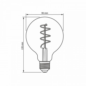 LED Bulb VIDEX-E27-G95-4W-FIL-DIM-SPIRAL-GRAPHITE-WW