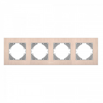 Frame copper aluminum 4 gang horizontal VIDEX BINERA VF-BNFRA4H-CP