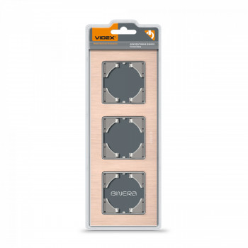 Frame copper aluminum 3 gang horizontal VIDEX BINERA VF-BNFRA3H-CP