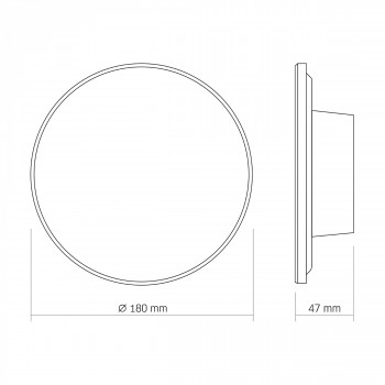 VIDEX WL03-12CB – LED Ceiling Light 12W, IP65, 3CCT (3000K/4000K/6500K), 1200 lm, Black
