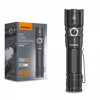 LED Portable Flashlight VIDEX VLF-A406 4000Lm 6500K