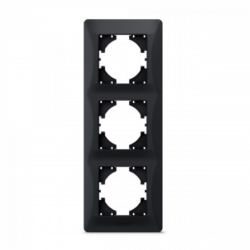 Frame black graphite 3 gang vertical VIDEX BINERA VF-BNFR3V-BG