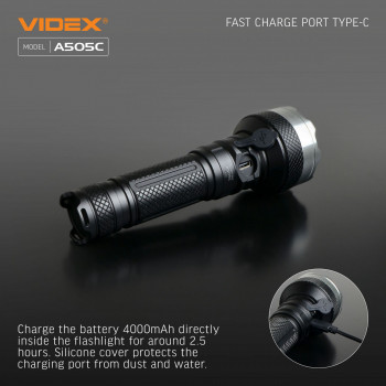 LED Portable Flashlight VIDEX VLF-A505C 5500Lm 5000K