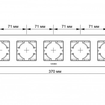 Frame white 5 gang horizontal VIDEX BINERA VF-BNFR5H-W