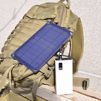 Portable solar charger VIDEX VSO-F505U 5W, panel Mono+ETFE (1 USB port), size 252x155x14mm, IP68, weight 150g