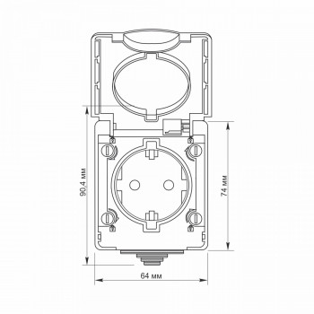 IP65 Single schuko socket, surface mounting, Gray VIDEX BINERA VF-BNW21G-G