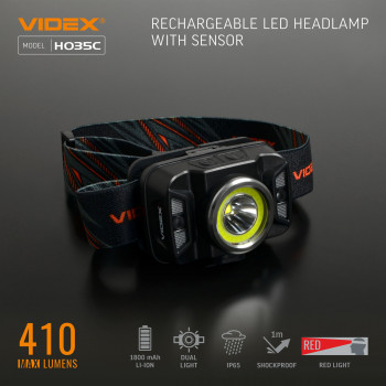 LED Headlamp VIDEX VLF-H035C 410Lm 5000K