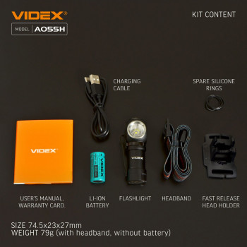 LED Portable Flashlight VIDEX VLF-A055H 600Lm 5700K