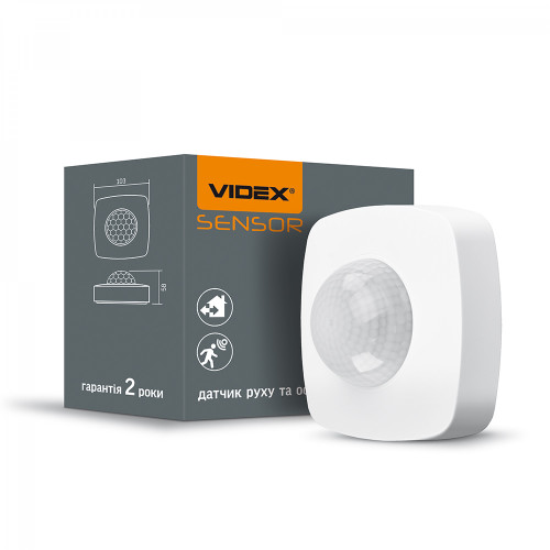 Sensor VIDEX VL-SPC24W, 2-8m, 10sec-7min, 10-2000lx, 360*, IP54, white
