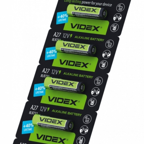 Alkaline battery Videx А27 5pcs BLISTER CARD 12V, 26mAh