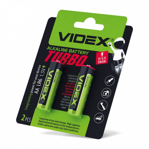 Alkaline battery Videx LR6/AA Turbo 2pcs BLISTER 1,5V, 2800mAh