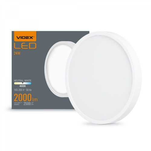 LED Surface Downlight Fixture VIDEX DOWNLIGHT-LED-DLRS-24W-NW VLE-DLRS-244