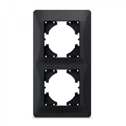 Frame black graphite 2 gang vertical VIDEX BINERA VF-BNFR2V-BG