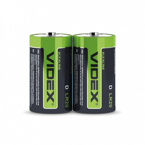 Alkaline battery Videx LR2O/D 2pcs SHRINK 1,5V, 15200mAh