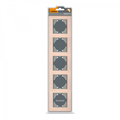 Frame copper aluminum 5 gang horizontal VIDEX BINERA VF-BNFRA5H-CP