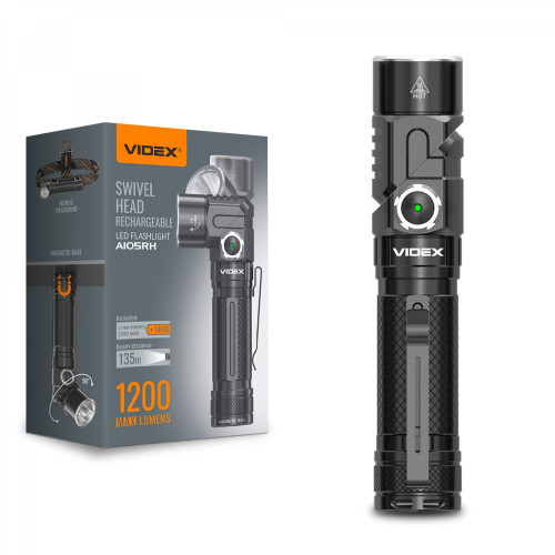 LED Portable Flashlight VIDEX VLF-A105RH 1200Lm 5000K
