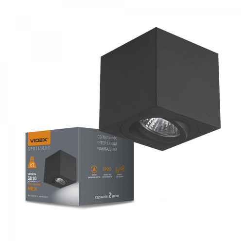 Ceiling spotlight luminaire VIDEX-GU10-OTTO-BLACK VL-SPF01-B