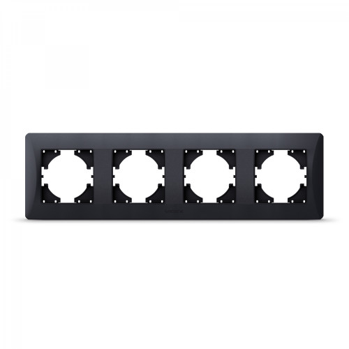 Frame black graphite 4 gang horizontal VIDEX BINERA VF-BNFR4H-BG