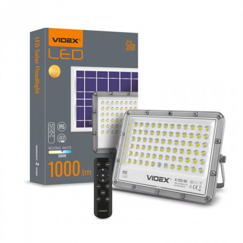 LED Solar Floodlight 50W VIDEX VL-FSO2-505