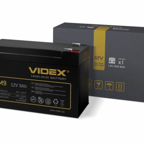 Lead-acid battery Videx 6FM9 12V/9Ah color box 1