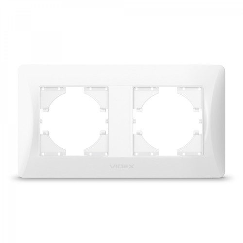 Frame white 2 gang horizontal VIDEX BINERA VF-BNFR2H-W