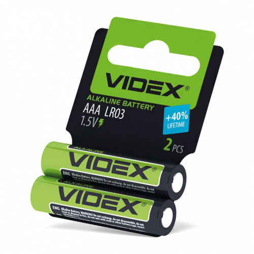 Alkaline battery Videx LR03/AAA 2pcs SHRINK CARD 1,5V, 1200mAh